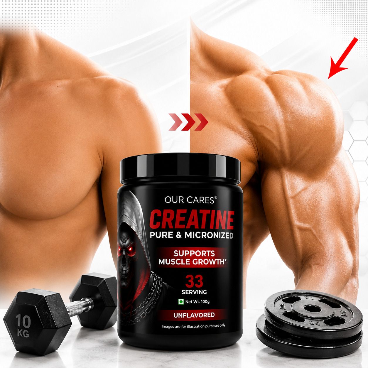 ourcares 100% Pure Creatine Monohydrate Powder | Supports Muscle Growth & Biceps Size Creatine-picture-22