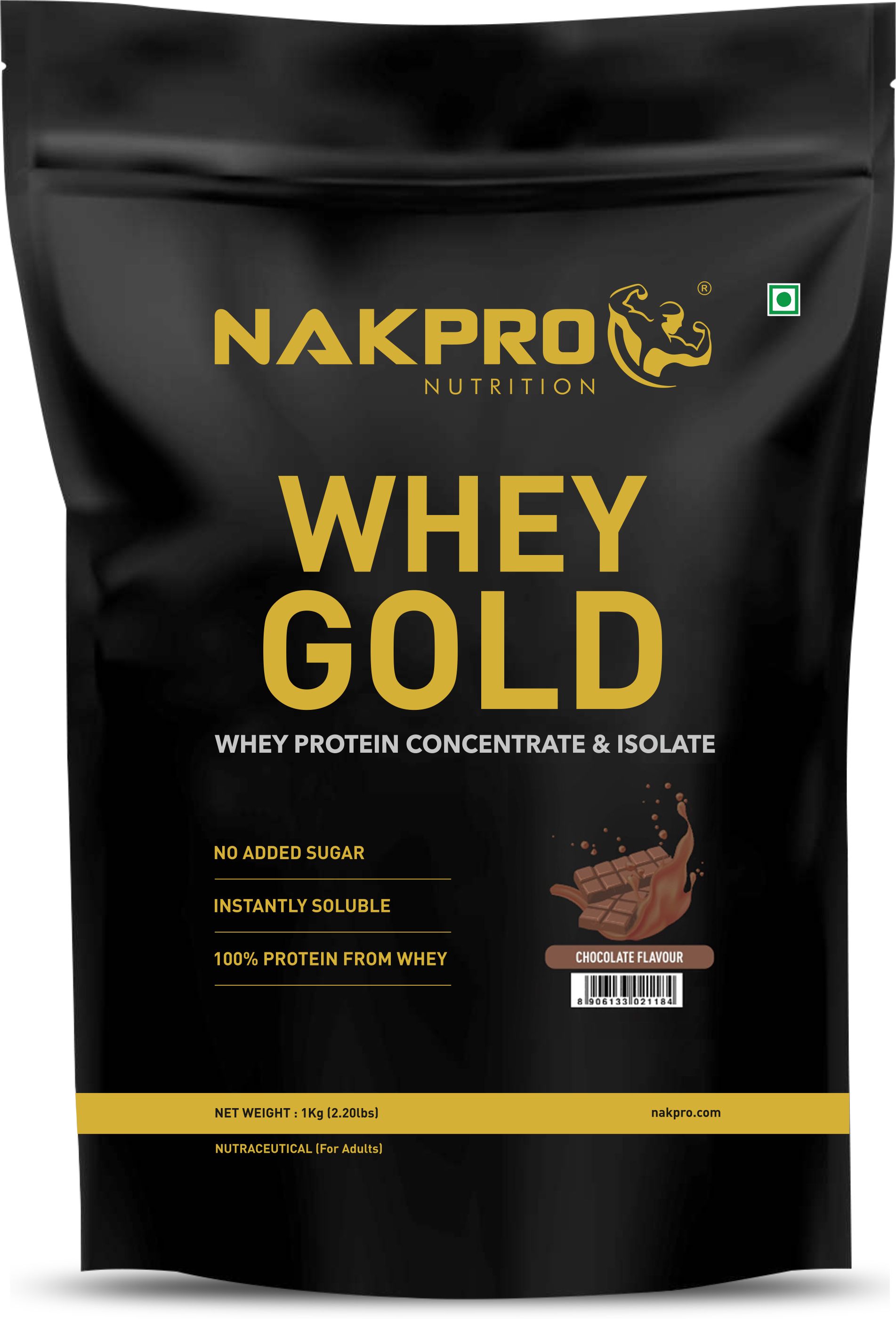 Gold Whey Protein Concentrate & Isolate, 25.5g Protein, Trustified Certified Whey Protein