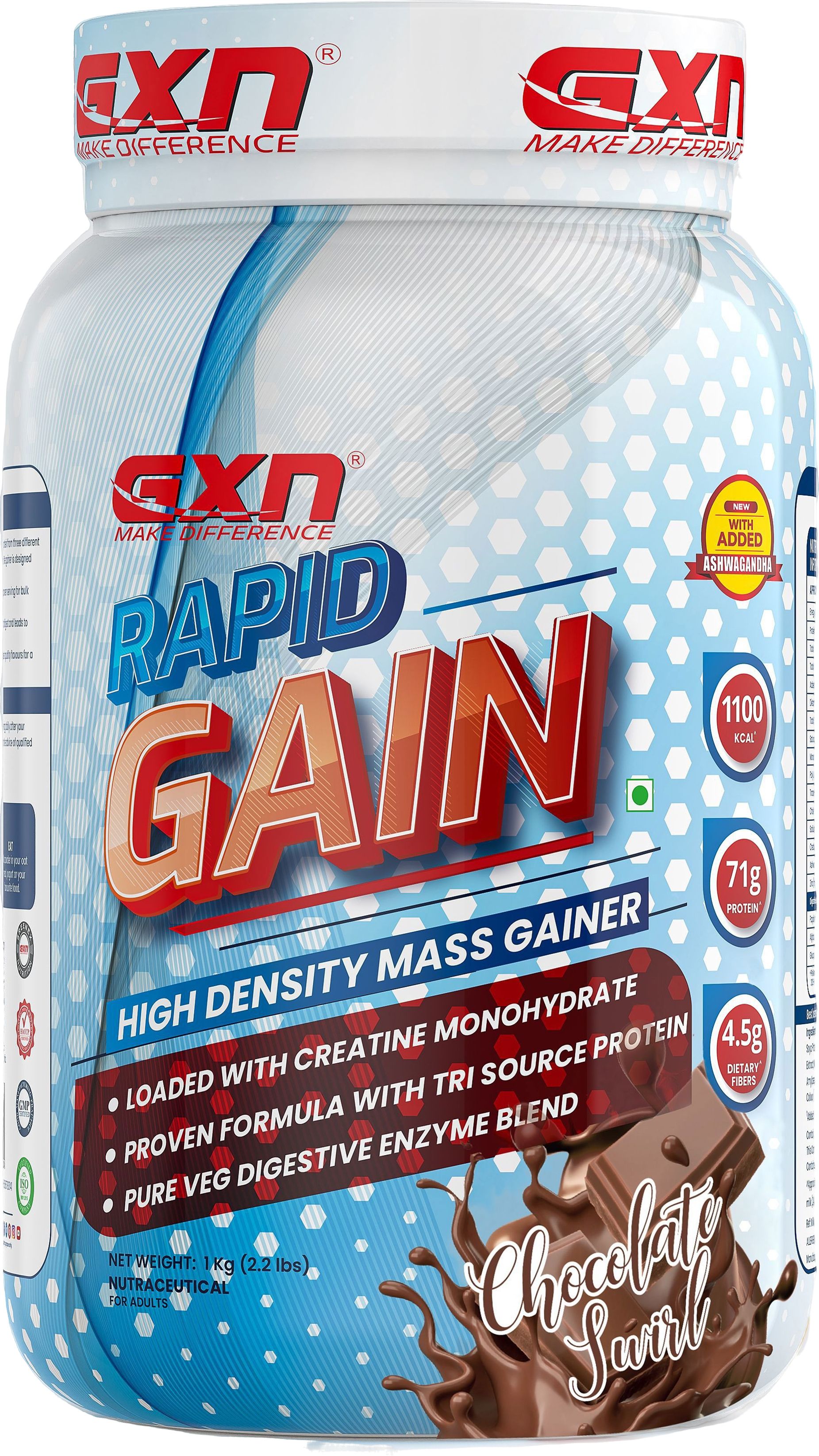 greenex nutrition Rapid Gain High Density Mass Gainer Powder Supplement | 2.2 lbs | Muscle Growth Weight Gainers/Mass Gainers-picture-28