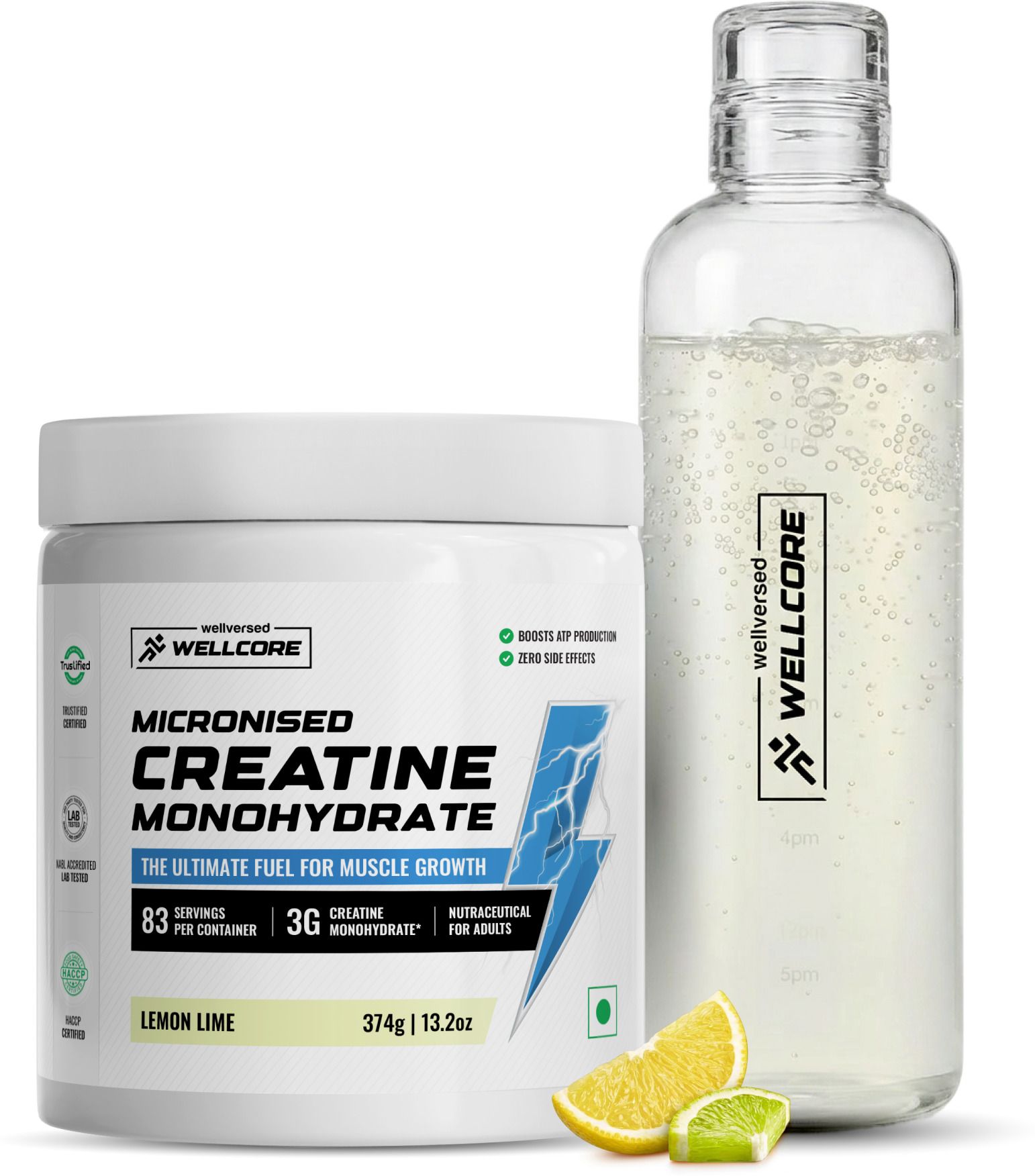 wellcore Micronised Creatine Monohydrate (374g, Lemon Lime) + Premium Glass Bottle | Creatine-picture-24