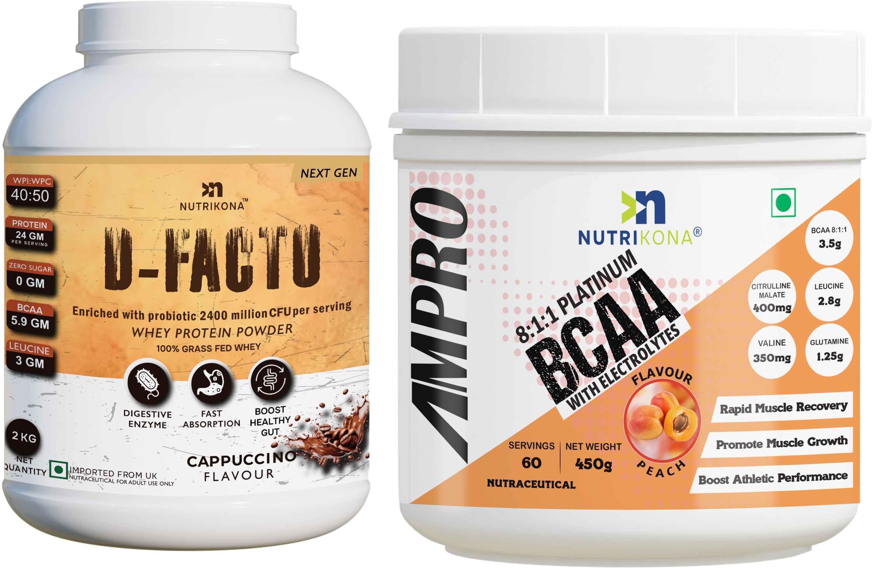 nutrikona D-Facto Whey Protein isolate & BCAA 8:1:1 Combo for Muscle Growth Whey Protein-picture-11