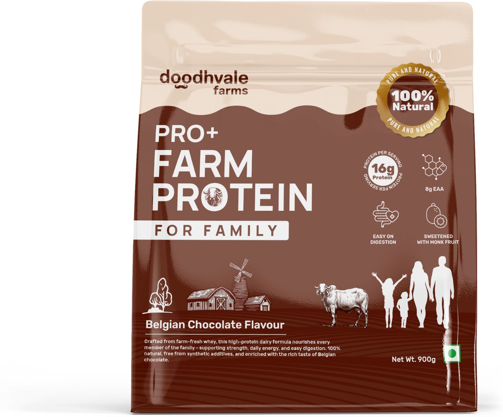 doodhvale farms PRO+ Farm Protein Family Belgian Chocolate Whey Protein-picture-20