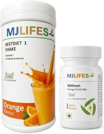 mjlifes Bestdiet 1 Shake Orange Flavour 500gm+Mafresh Peach 50gm Flavour Combo Protein Shake-picture-35