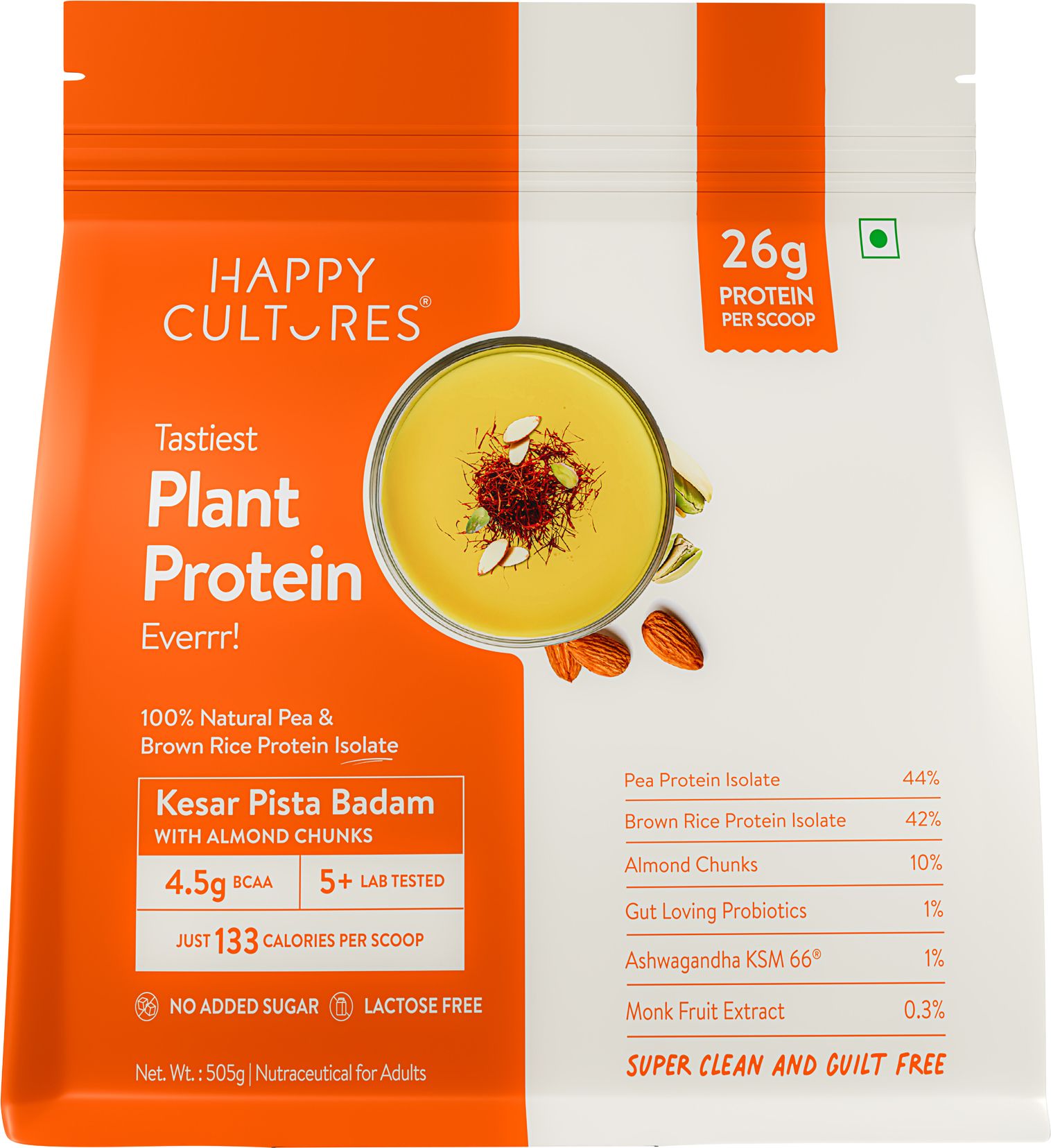 26g Plant Protein Isolate, 4.5g BCAA, 20 Complete Amino Acids, Plant-Based Protein-image-32