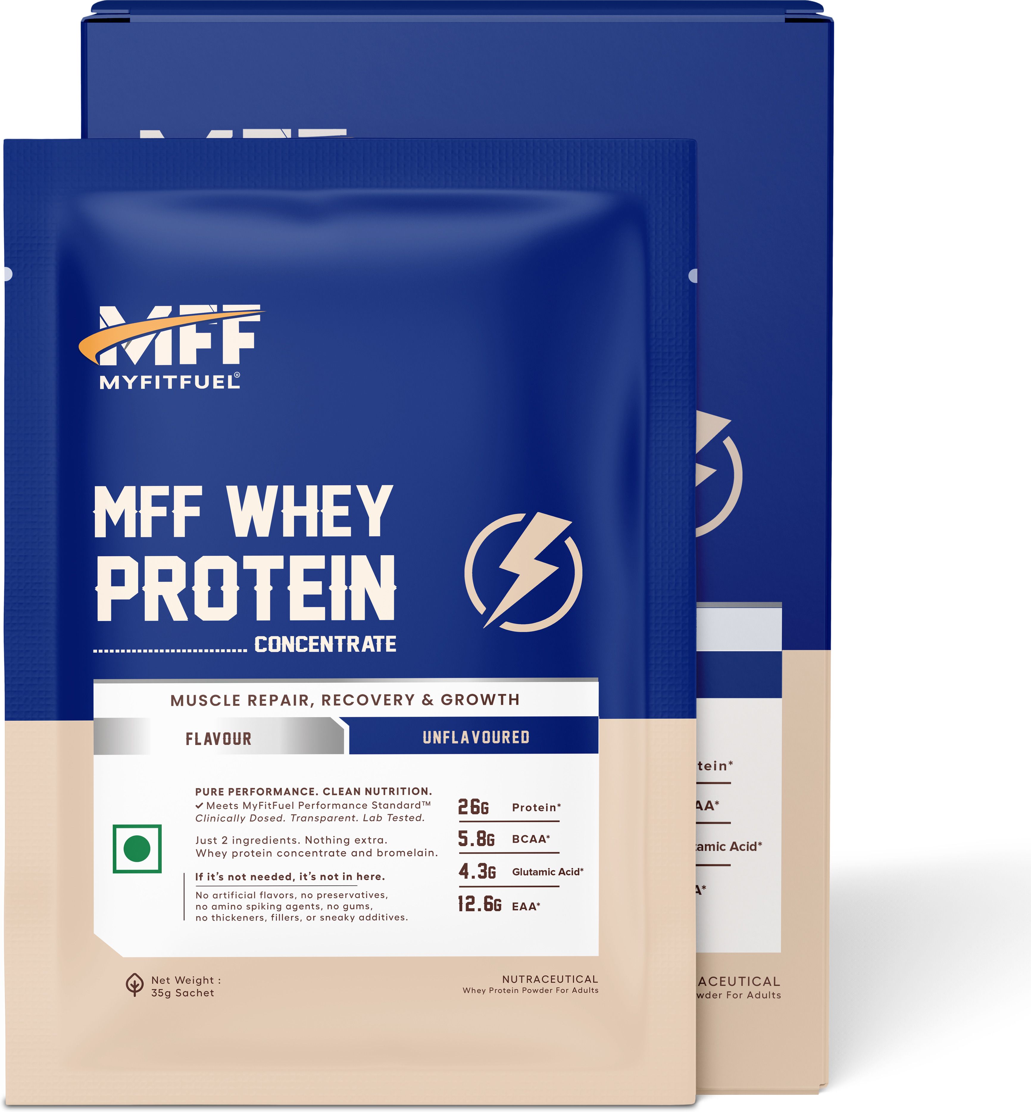 Whey Protein Concentrate, 26g Protein, 5.8g BCAA, Just 2 Ingredients, (1xSachet) Whey Protein-image-45