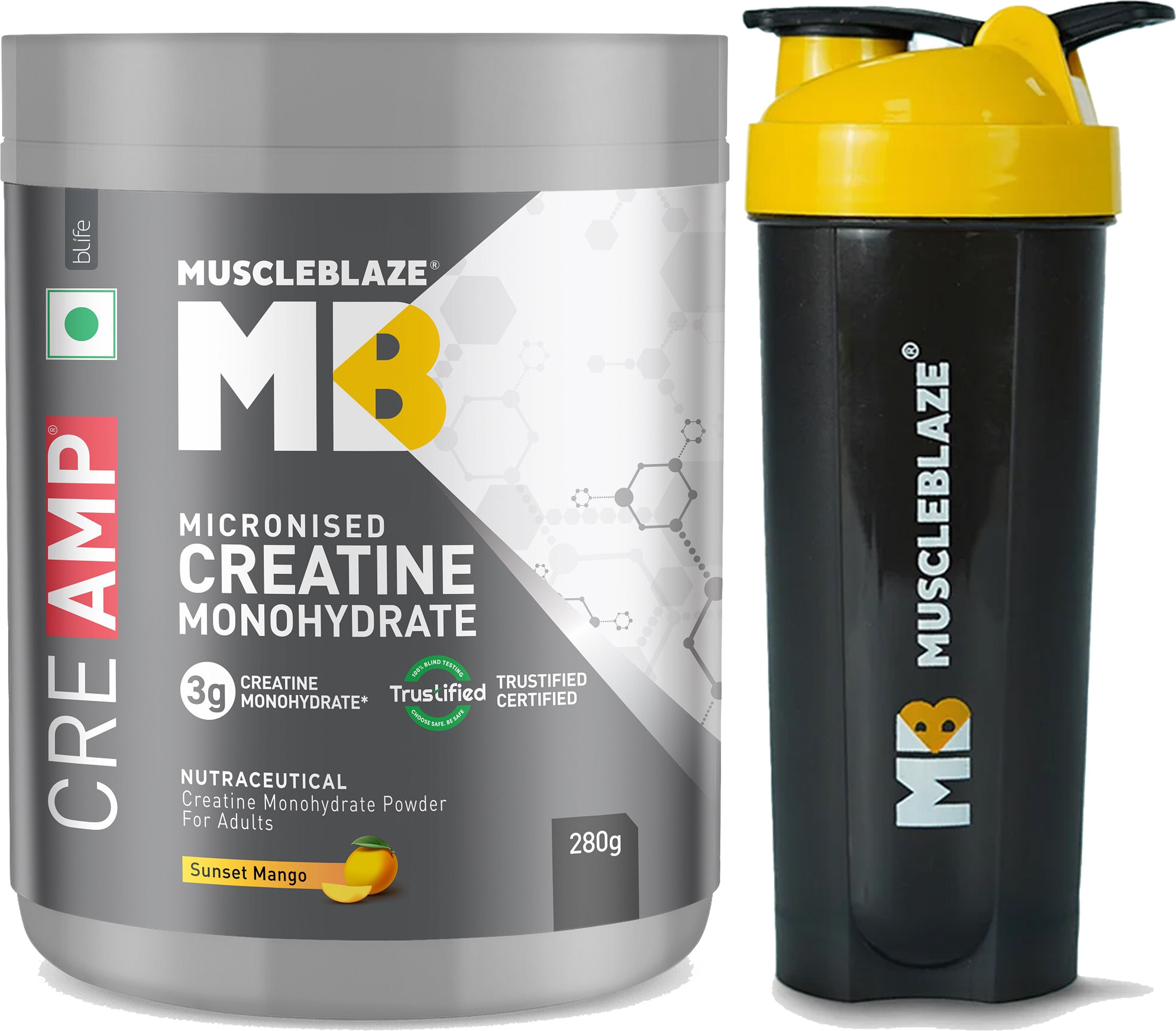 Micronised Creatine Monohydrate CreAMP Powder with Shaker, Trustified Certified Creatine-image-29