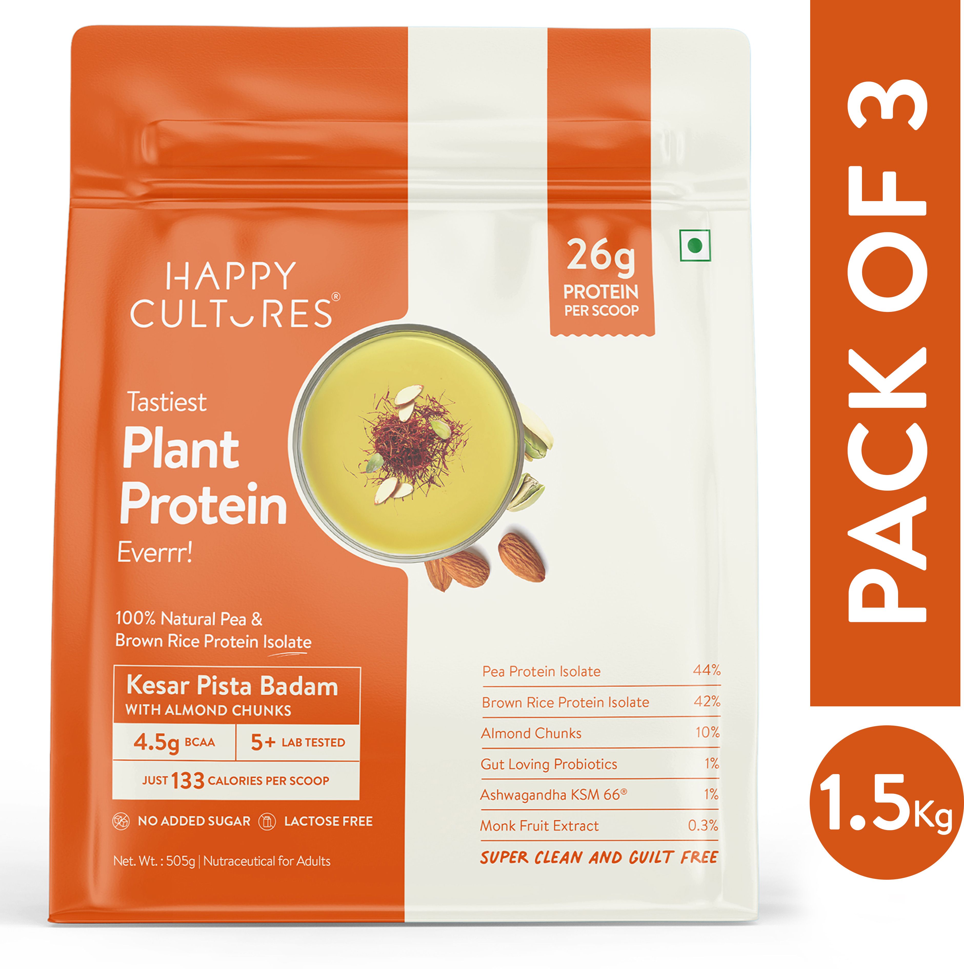 26g Kesar Pista Badam Tastiest Plant Protein|No Gas & Bloating|18 Amino Acid Plant-Based Protein-image-22