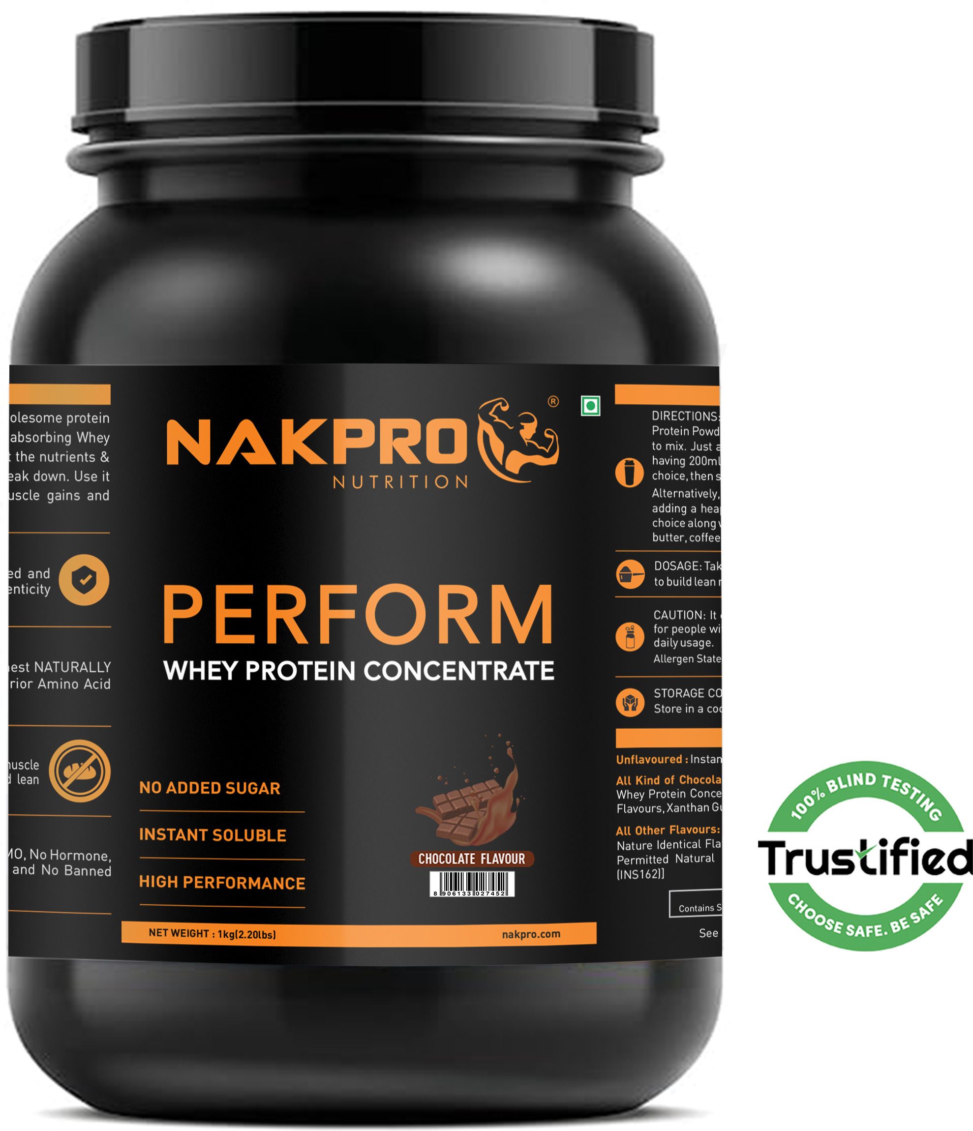 Perform Whey Protein Concentrate, Jar - 24g Protein, Trustified Certified Whey Protein-image-17