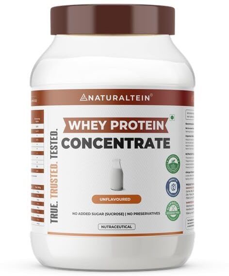 naturaltein Natural Whey Protein Concentrate Unflavoured | 1 kg | No Artificial Sweeteners Whey Protein-picture-12