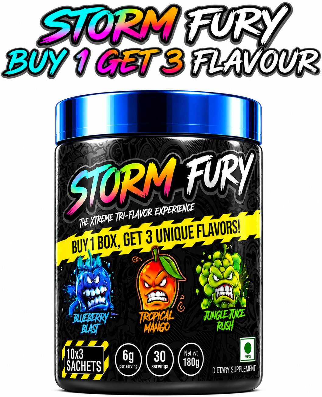 Storm Fury Pre Workout Buy 1 Get 3 Flavour Combo Pre Workout-image-33
