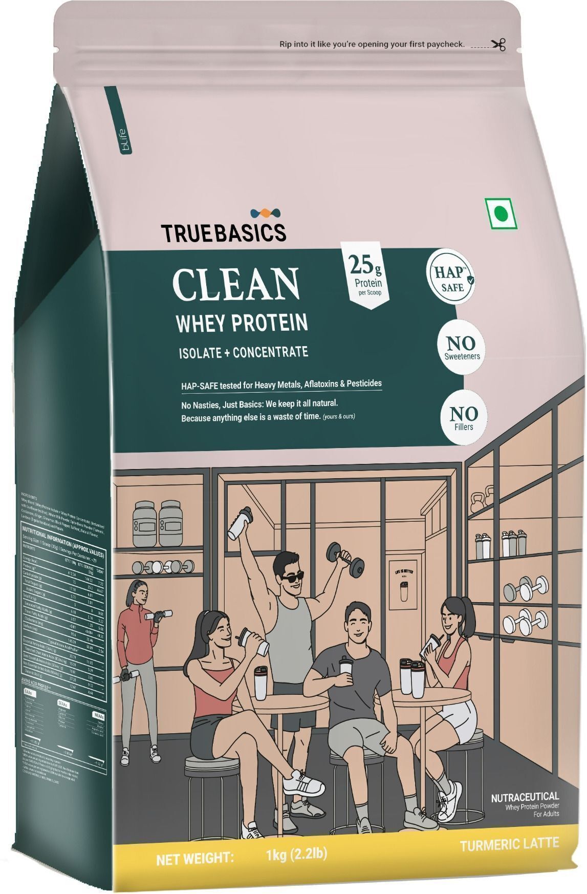 truebasics Clean Whey Protein Powder Isolate & Concentrate Blend | 25g Protein per Scoop Whey Protein-picture-49