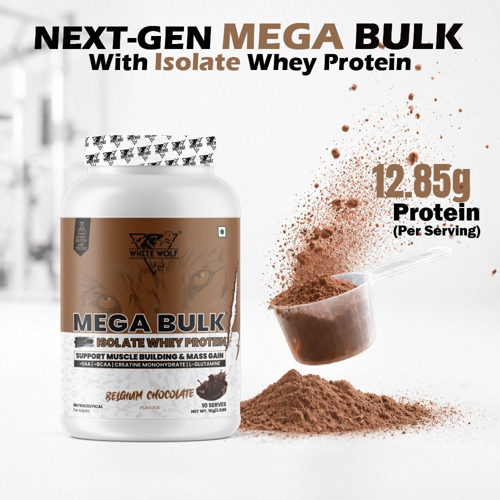 white wolf Mega Bulk Mass Gainer with Isolate Whey Protein Weight Gainers/Mass Gainers-picture-16