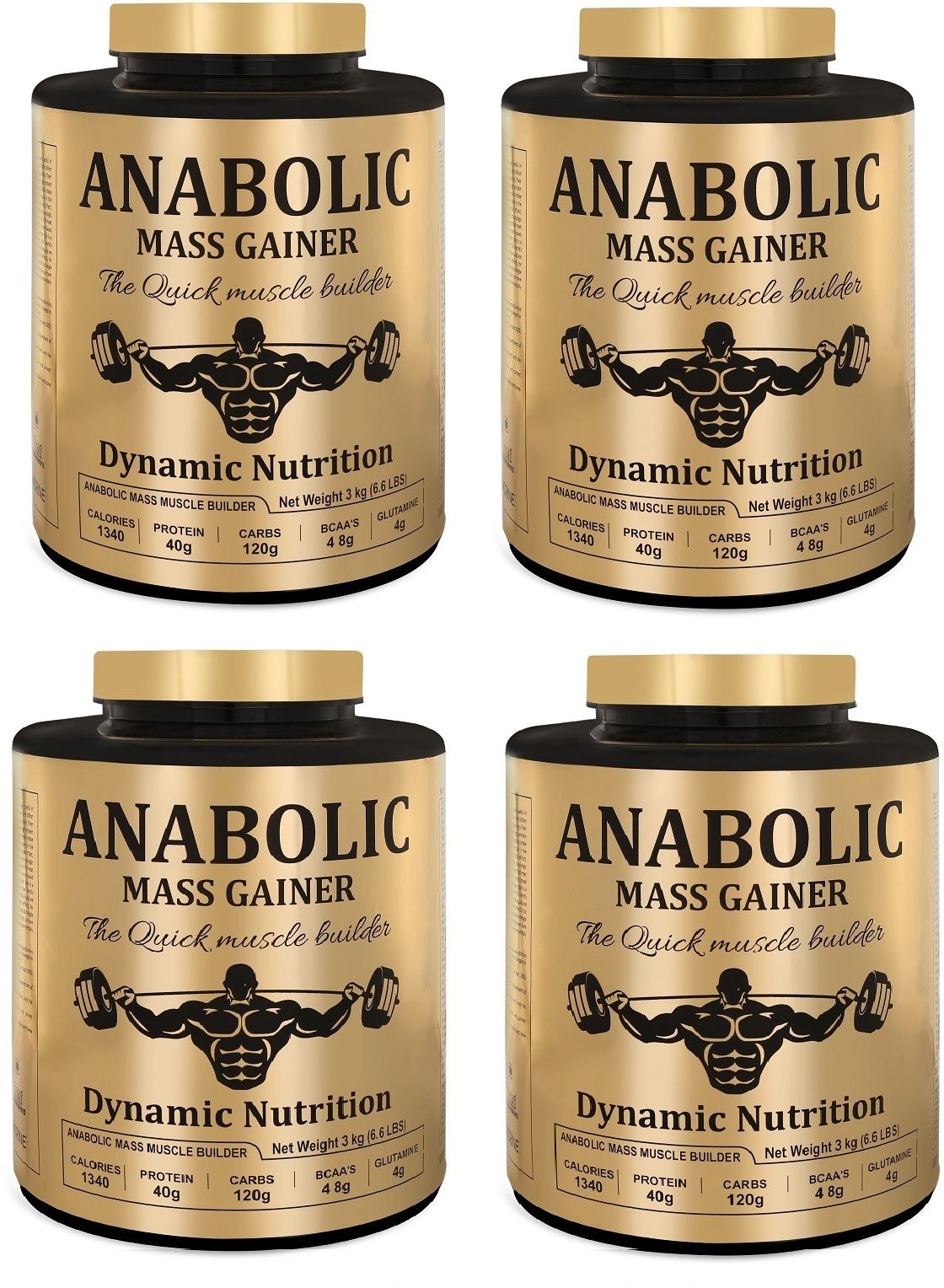 Anabolic Mass Gainer With High Calories 1340 Pack of 4 (26.4Lbs ChocoVanilla) Weight Gainers/Mass Gainers-image-17