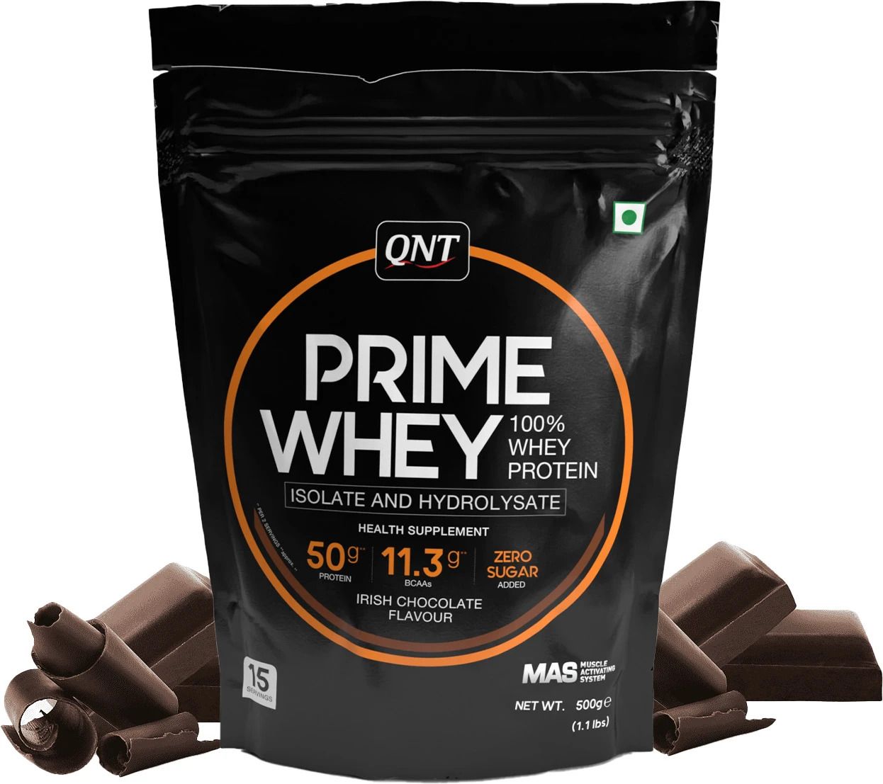 Prime Whey, 100% Whey Protein with whey Isolate, 500g, Irish Chocolate Whey Protein-image-0