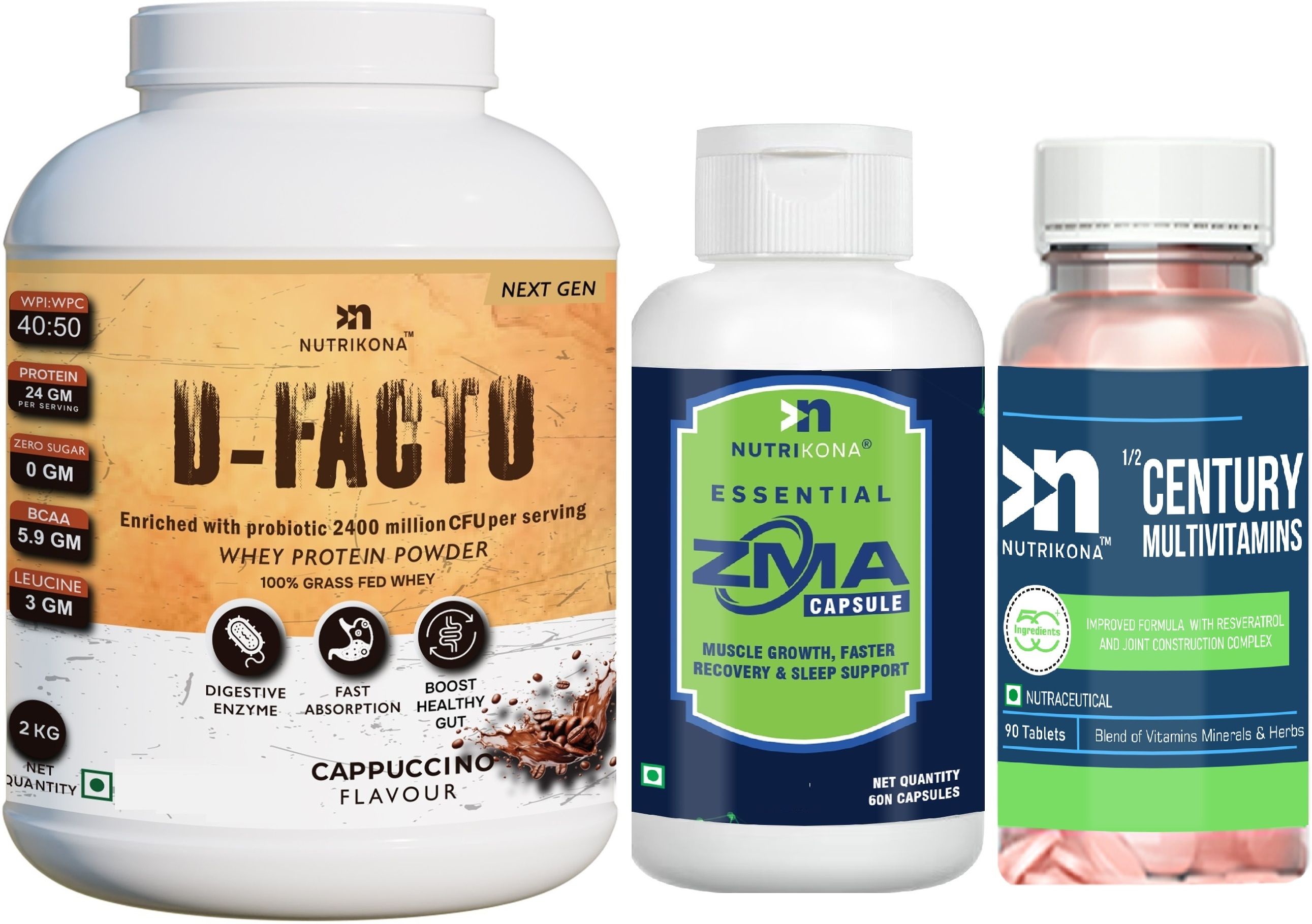 Dfacto Whey Isolate + ZMA + 50-in-1 Multivitamin Combo for Recovery & Health Pro Whey Protein-image-20
