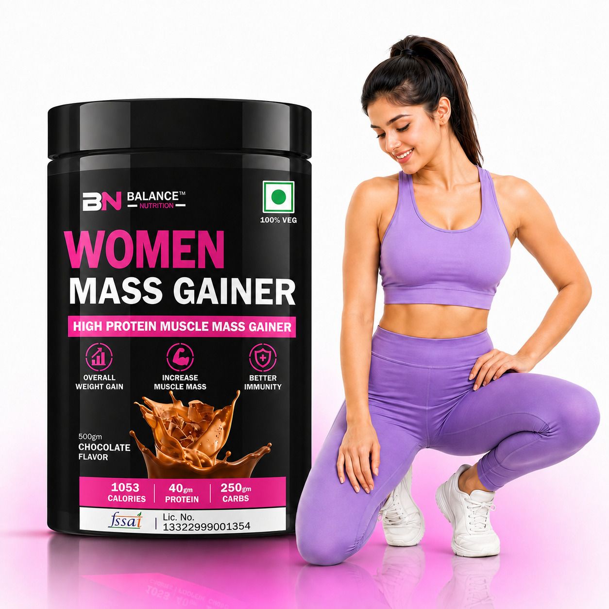 bn balance nutrition Women Mass Gainer Powder | Supports Curves, Healthy Weight Gain & Muscle Growth Weight Gainers/Mass Gainers-picture-29