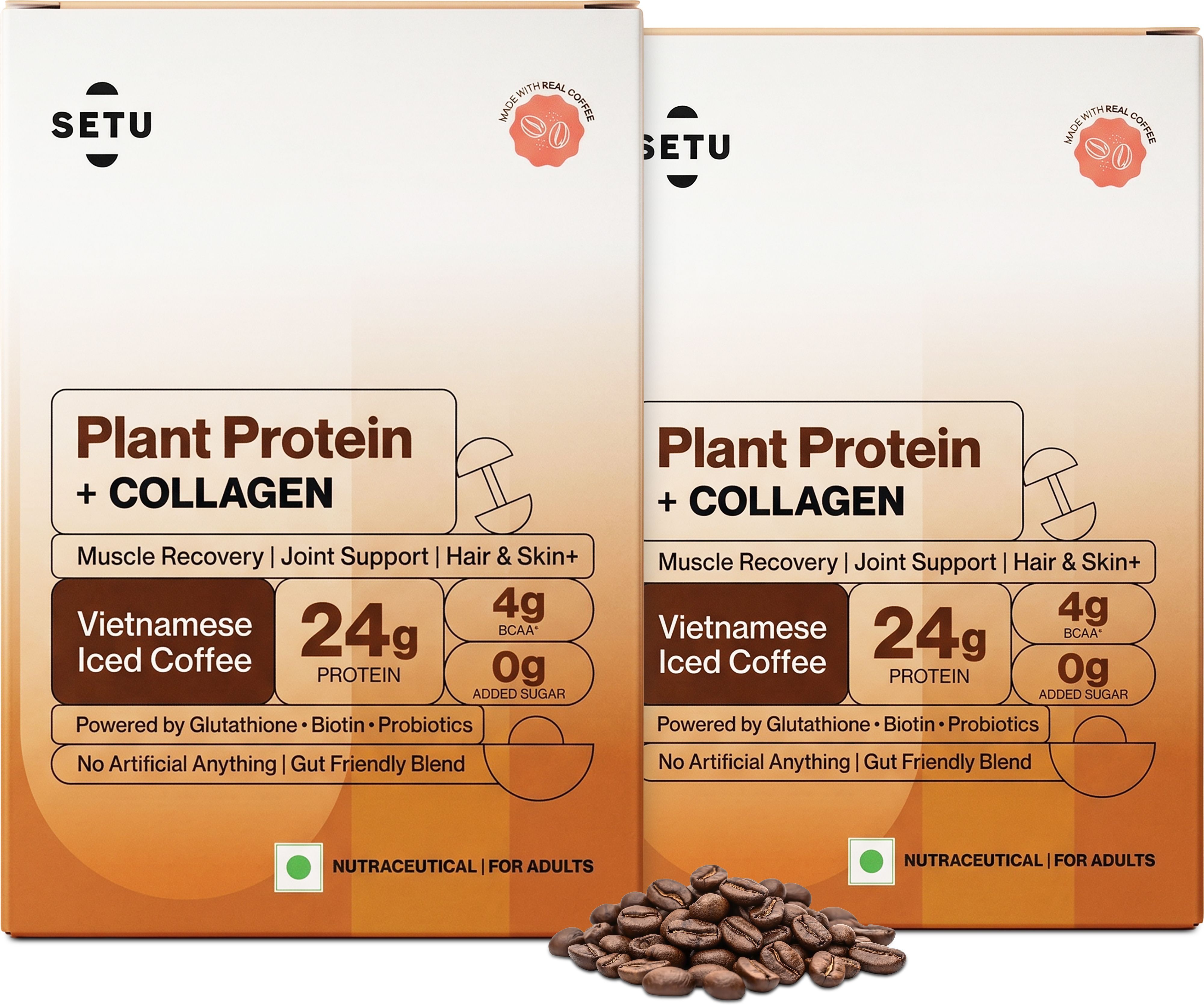 Plant Protein + Veg Collagen | 24g Protein with Glutathione & Biotin Pack of 12 Plant-Based Protein-image-42