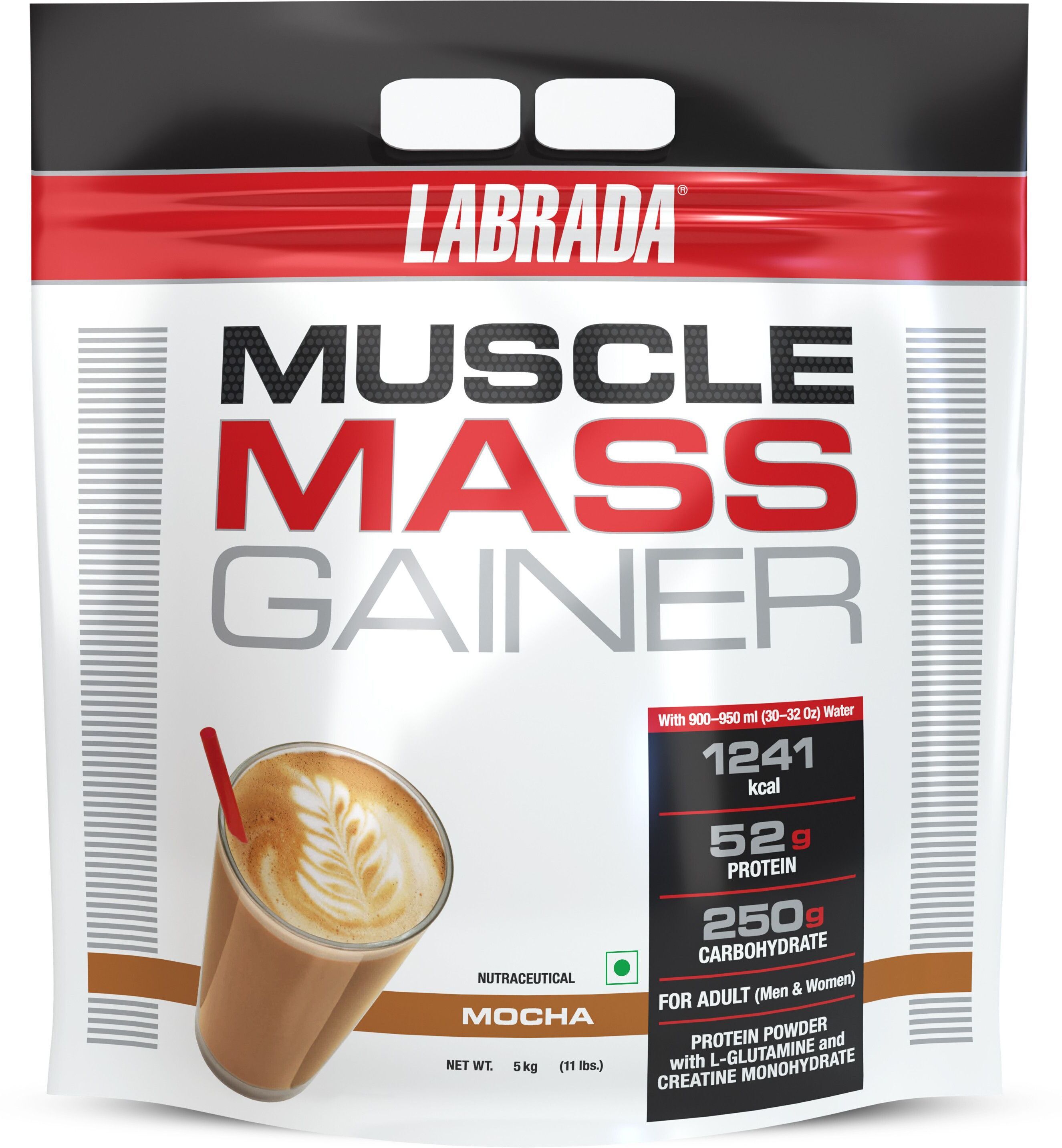 labrada Muscle Mass Gainer Mocha | Weight Gainer with Protein | 15 Servings Weight Gainers/Mass Gainers-picture-45