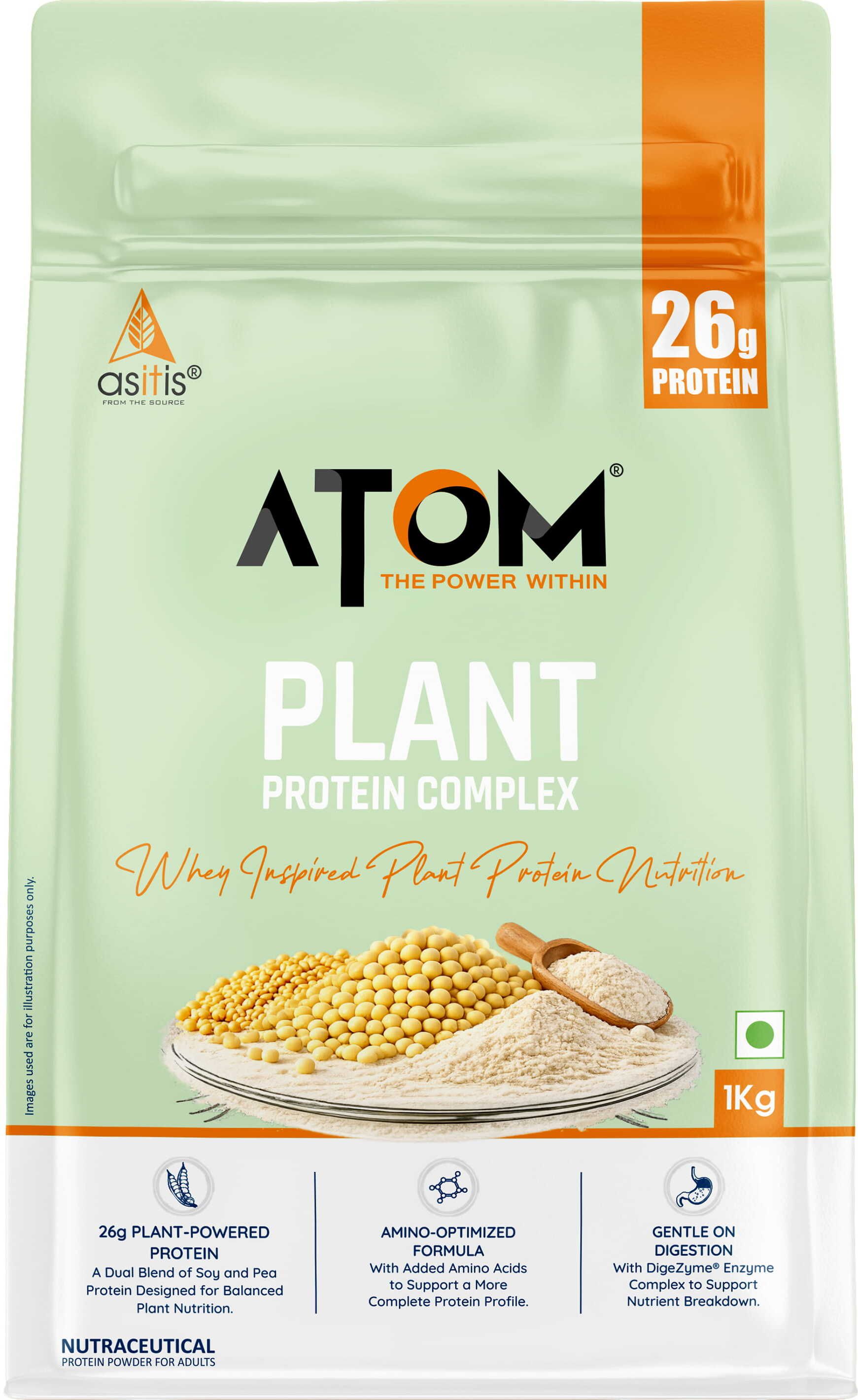as-it-is nutrition ATOM Plant Protein Complex with Added Amino Acids, Ashwagandha & DigeZyme Plant-Based Protein-picture-38