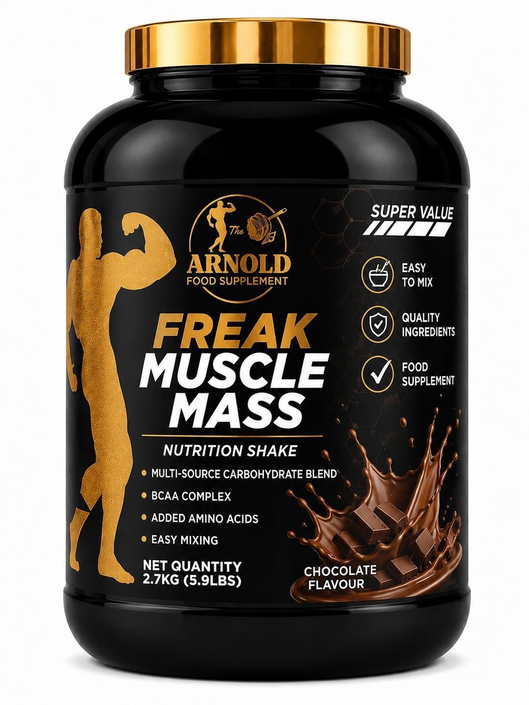 arnold Freak Muscle Mass Gainer Powder Chocolate Flavour | Weight Gainers/Mass Gainers-picture-36