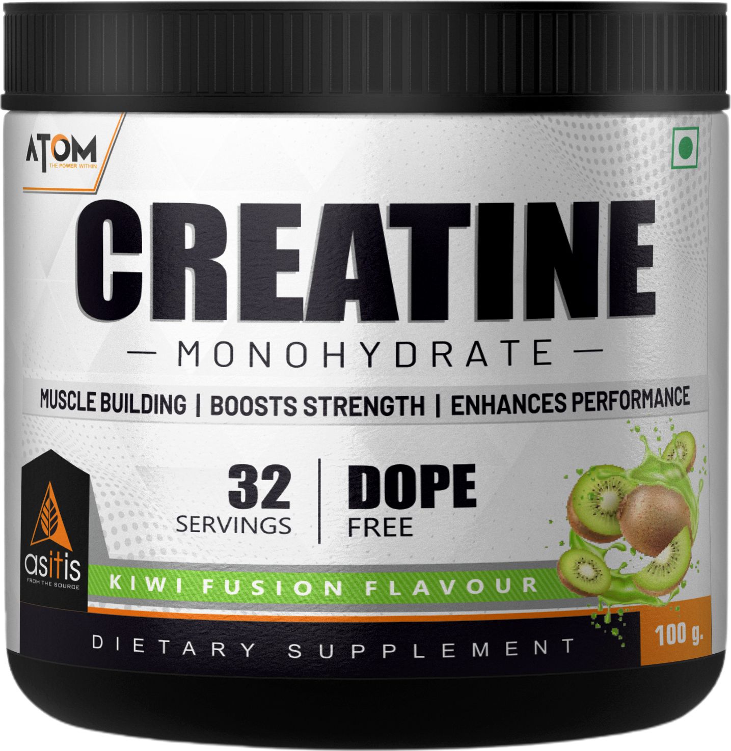 ATOM Creatine Monohydrate 100g - 32 Servings | Dope Free | Creatine-image-9