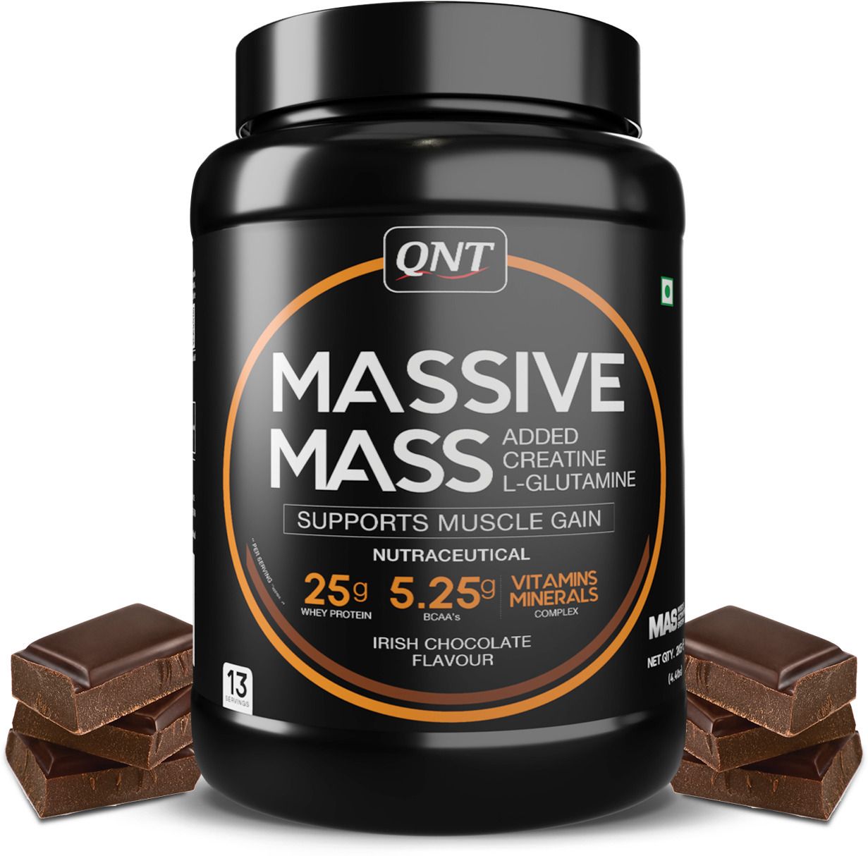 qnt Massive Mass | Muscle Mass Gainer | 2kg | Irish Chocolate Weight Gainers/Mass Gainers-picture-24