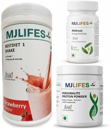mjlifes Bestdiet 1 Shake Strawberry500g+Personalite Protein200g+Tulsi Mafresh50g Combo Protein Shake-picture-41
