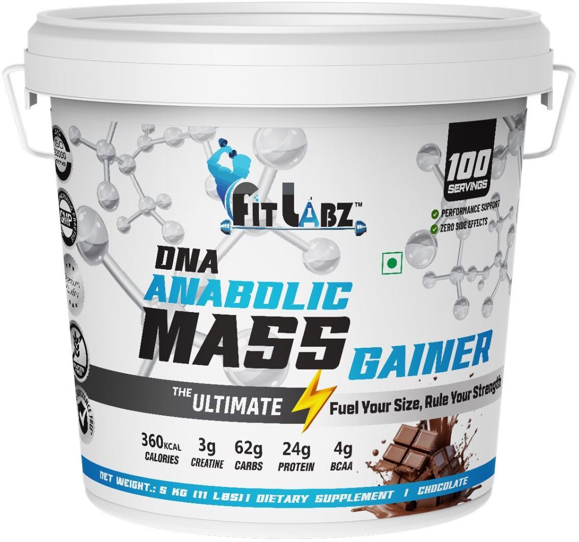 fitlabz DNA Anabolic Mass Gainer High Protein Muscle Gain Strength Gain 100 Servings Weight Gainers/Mass Gainers-picture-39