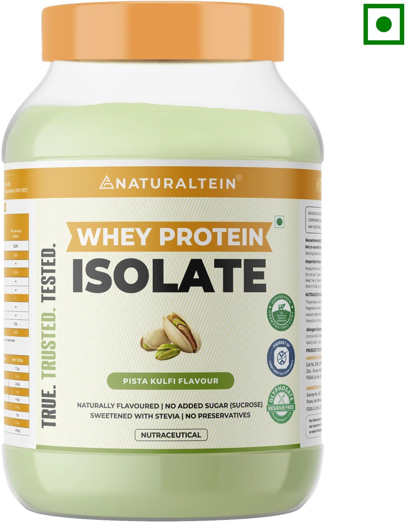 Whey Isolate 1kg Pista Kulfi | 30g Protein | Clean, Natural & Sugar-Free Whey Protein-image-12