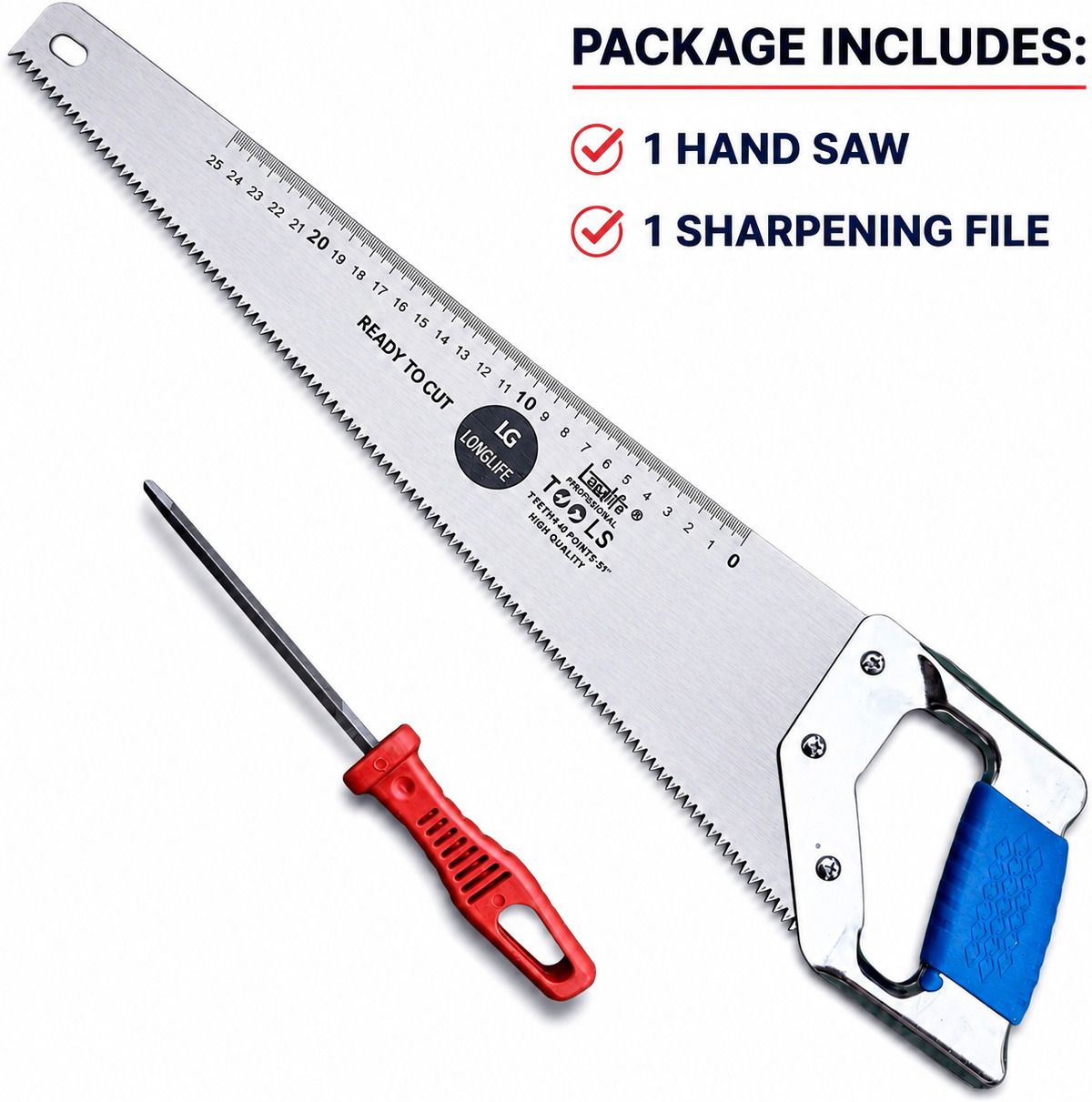 long life 18 inch steel Super Fine Cut Longlife Hand Saw 450MM Chain Saw Pruner-image-0