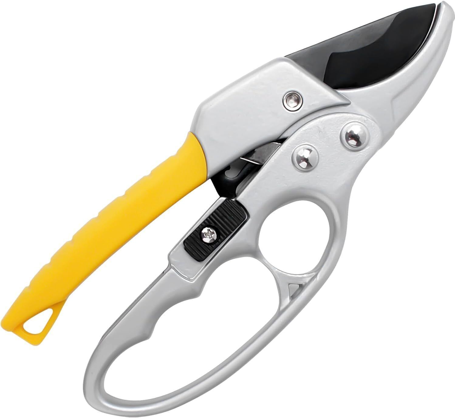 Garden clippers, German pruners, Ratchet pruning shears, Heavy duty scissors gardening tools For cutting rose floral tree live plants Sharp. Bypass Pruner-image-36