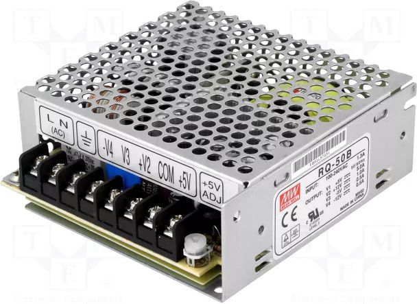 Mean Well Quad power supply,50 Watt, RQ-50B, 5V/5A -5V/0.5A 12V/1A -12V/0.5A, panel mount 50 Watts Computer PSU with 0 SATA Cables-image-24
