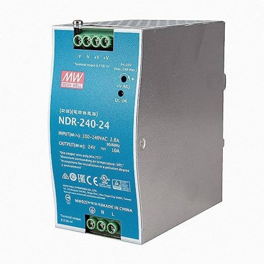 TECHNEXA Ndr-240-24 24V 10A 240W Industrial Power Supply Din Rail Mount Mean Well 240 Watts Computer PSU with 0 SATA Cables-image-49