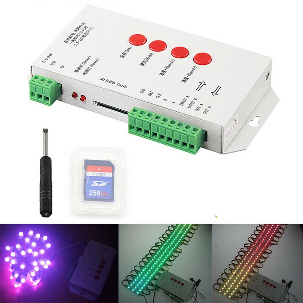 Brilights T1000S LED Pixel Controller DC5-24V with 256MB SD Card - For WS2811, WS2812B 60 Watts Computer PSU with 3 SATA Cables-image-43