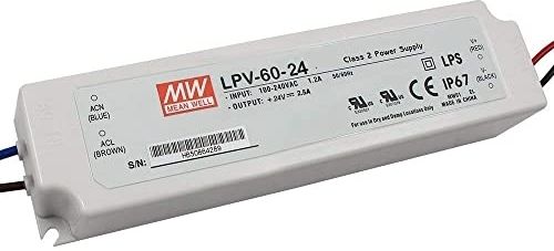 Mean Well LPV-60-24 , 24 V 2.5 Amp waterproof power supply 60 Watts Computer PSU with 0 SATA Cables-image-36