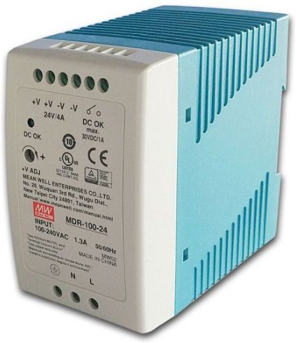Mean Well SMPS, 24 Valt, 4 AMP, MDR-100-24, Din rail 100 Watts Computer PSU with 0 SATA Cables-image-15