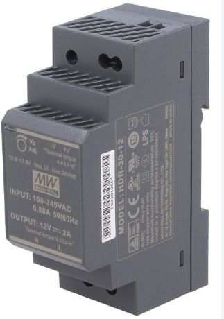 Mean Well power supply, HDR-30-12, 30 watt, 12 valt, 2 AMP, Din rail 30 Watts Computer PSU with 0 SATA Cables-image-3
