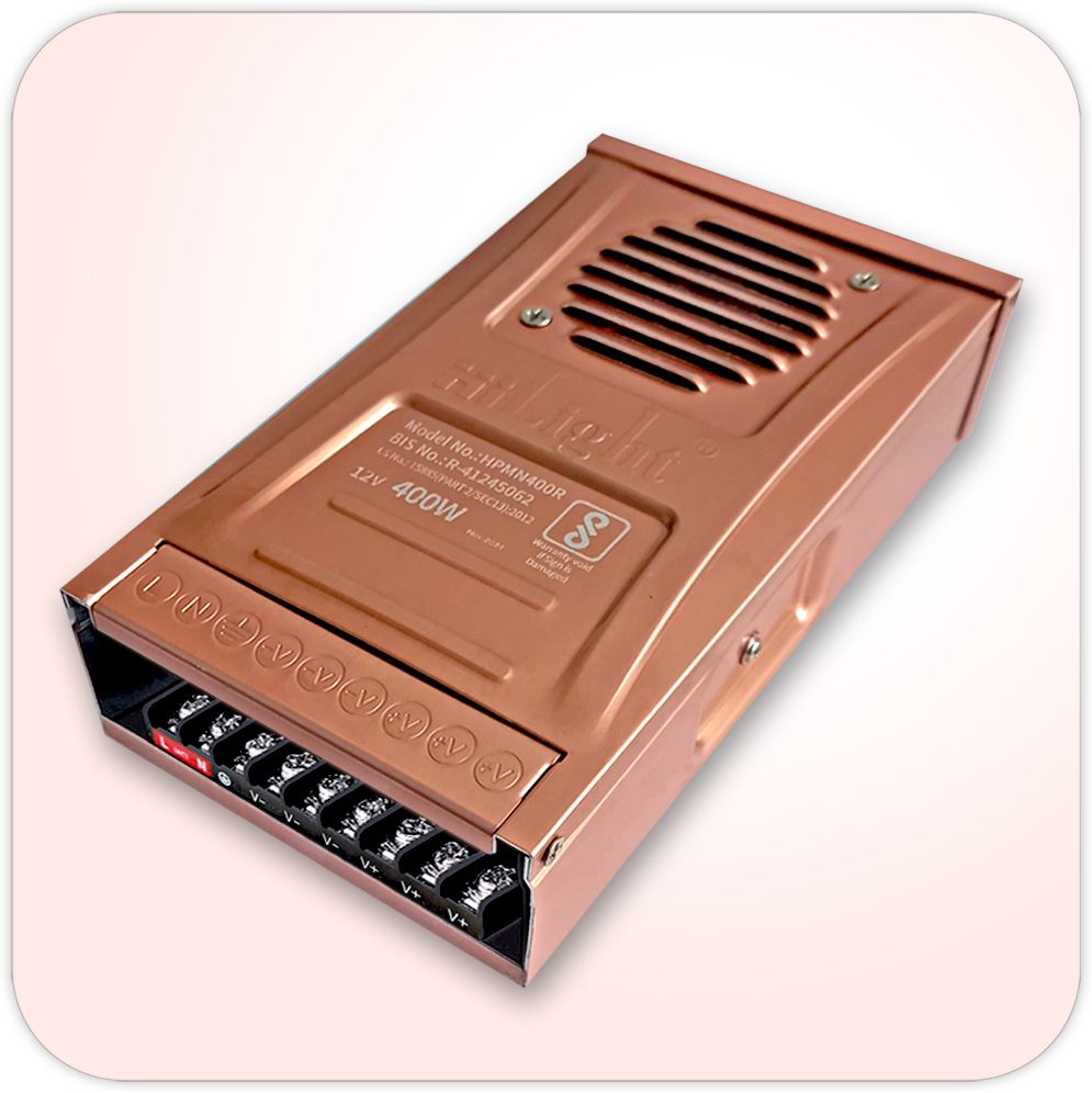 Hilight smps Rainproof 12V 400W (33Amp) DC Power Supply for LED Strip Light, CCTV, Signage 400 Watts PSU