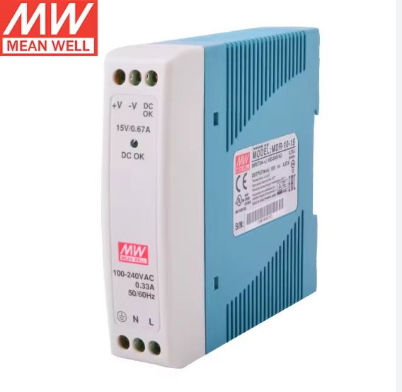 Mean Well SMPS, 15 Valt, 670 mA, MDR10-15, Din rail 10 Watts Computer PSU with 0 SATA Cables-image-23
