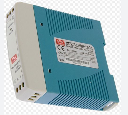 Mean Well SMPS, 24 Valt, 420 mA, MDR10-24, Din rail 10 Watts Computer PSU with 0 SATA Cables-image-25