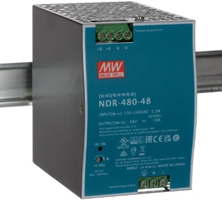 Mean Well 48 Volt 5 Amp Din rail Smps (Power Supply ), NDR-480-48 Industrial & LED 480 Watts Computer PSU with 0 SATA Cables-image-32