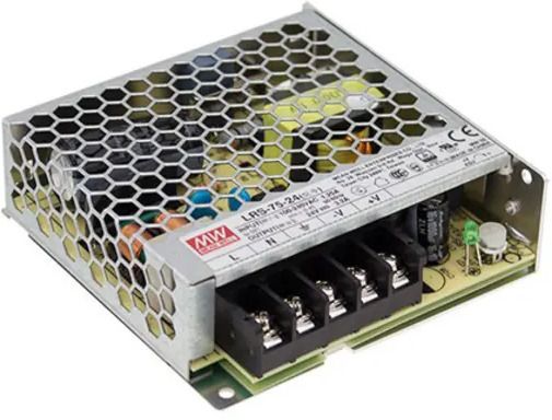 mean well switching power supply, lrs-75-5, 5v dc, 14a, 70w, 1 output 75 watts computer psu with 0 sata cables
