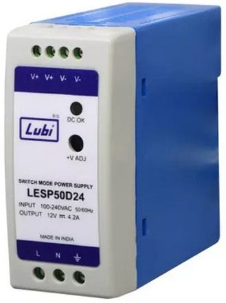 LUBI Switch Mode Power Supply Din Rail Mount 24 V Single Output 2.2 Amp, LESP50D24 50 Watts Computer PSU with 0 SATA Cables-image-9