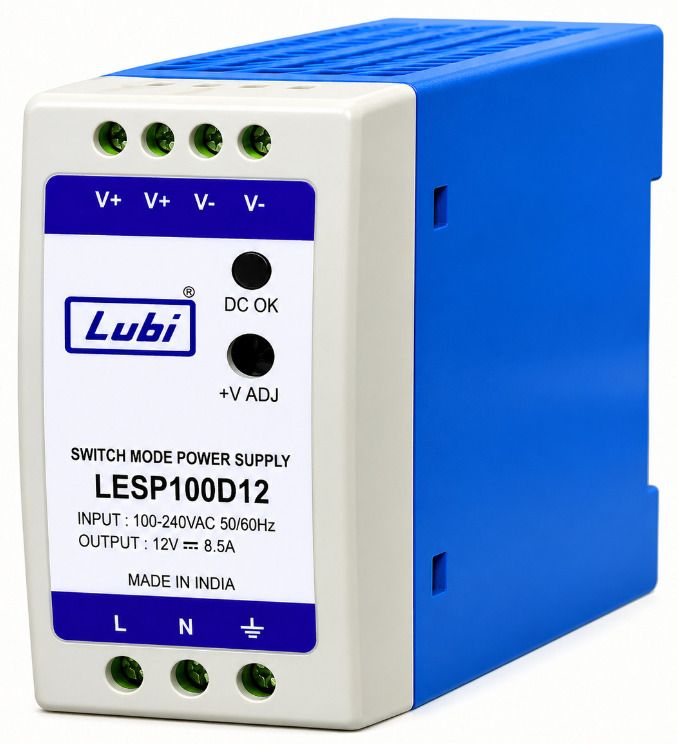LUBI Power Supply Plastic Din Rail Mount 12 V Single Output 8.5 Amp, LESP100D12 100 Watts Computer PSU with 0 SATA Cables-image-22