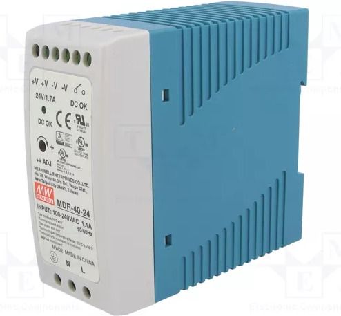 Mean Well SMPS, 24 Valt, 1.7 AMP, MDR-40-24, Din rail 40 Watts Computer PSU with 0 SATA Cables-image-10