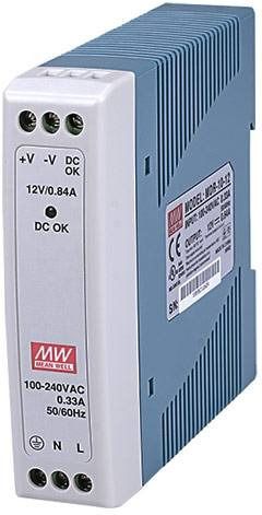 Mean Well SMPS, 12 Valt, 840 mA, LRS10-12, Din rail 10 Watts Computer PSU with 0 SATA Cables-image-24