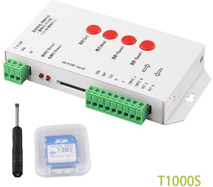 Brilights T1000S LED Pixel Controller, SD Card Included 60 Watts Computer PSU with 3 SATA Cables-image-6