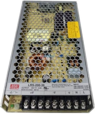 Mean Well power supply, LRS-200-36, 200 watt, , 36 valt, 5.9 AMP, panel mount 200 Watts Computer PSU with 0 SATA Cables-image-35