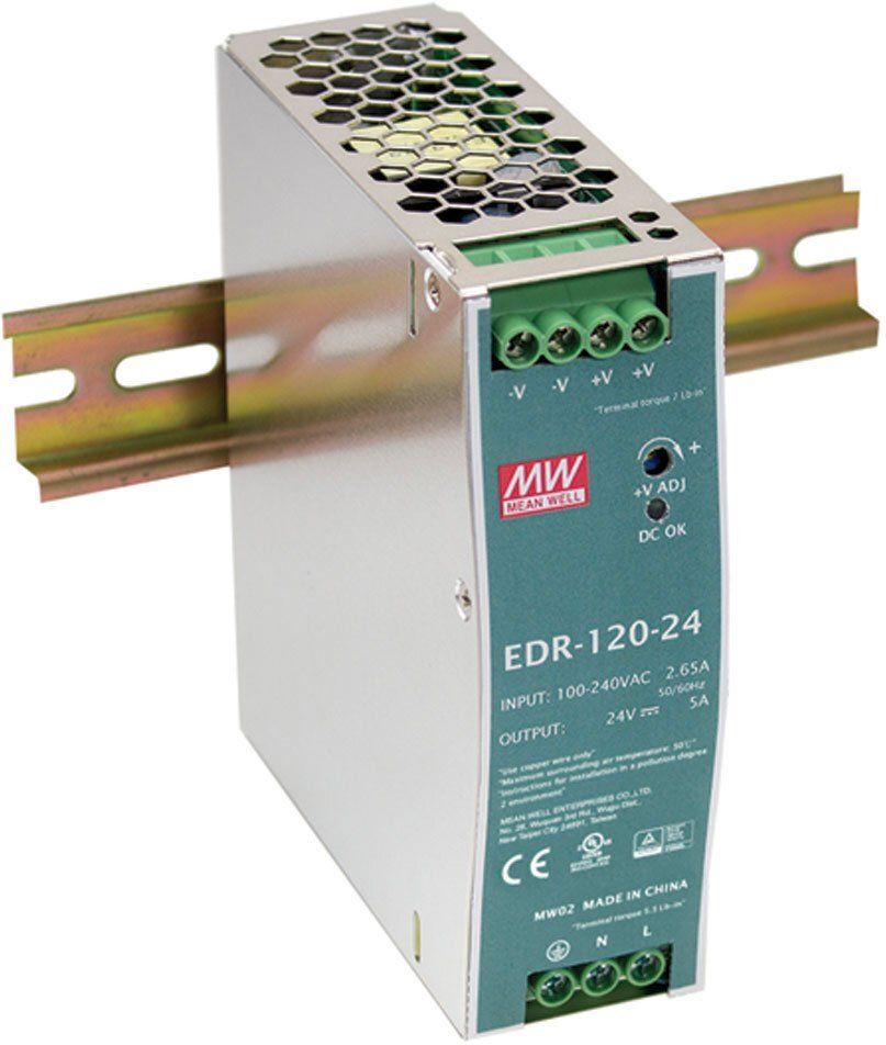 TECHNEXA Mean wel EDR-120-24 Single Output DIN Rail Power Supply 24V 5 Amp 120W 120 Watts Computer PSU with 0 SATA Cables-image-4