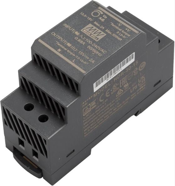 Mean Well SMPS, 15 Valt, 2 AMP, HDR30-15, Din rail 30 Watts Computer PSU with 0 SATA Cables-image-7
